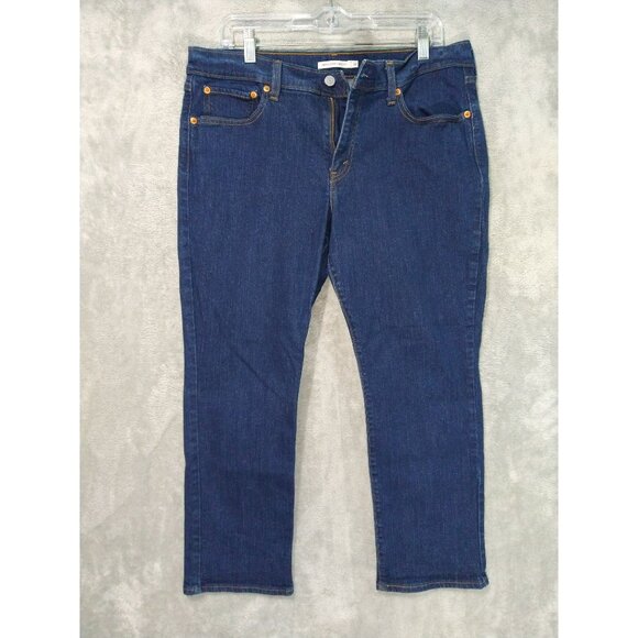 Levis 414 Jeans Womens 32 Blue Denim Relaxed Straight Leg Mid Rise Stretch - Picture 1 of 11
